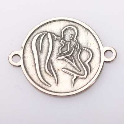 E2110 G Link din argint cu bucle gravat in relief mama cu bebe sus 13mm 0.5mm