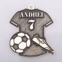 S0048 G Pandant din argint fotbalist personalizabil cu nume si numar 25x21mm 0.5mm