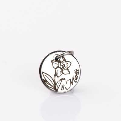 Banut gravat din inox - Martisor narcisa