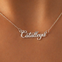 Lantisor cu Nume din Argint 925 Personalizat - Scris Caligrafic Rafinat (V32)