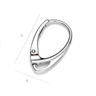 G0004-Leverback tortita cercei din argint cu bucla 17x10mm 1 buc