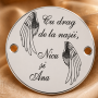 E1560 G Banut din argint "Cu drag de la nasii..."  16.5mm, 0.3mm 1 buc