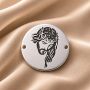 Link rotund Iisus din argint 925 decupat 16.5 mm pentru bratara E0438