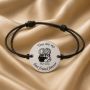 Bratara cu snur reglabil si banut din Argint 925 Best Friend Forever 16.5 mm S0514