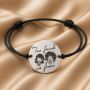 Bratara cu snur reglabil si banut din Argint 925 True Friends Are Forever 16.5 mm S1354