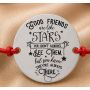 Bratara cu snur rosu reglabil si banut din Argint 925 Good Friends Are Like Stars 16.5 mm S0452