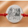 Bratara cu snur rosu reglabil si banut din Argint 925 Prietene pentru Totdeauna 16.5 mm S0794