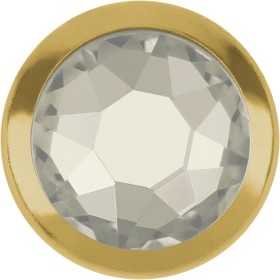2434-Swarovski Elements 2078/H  Silver ShadeS-Foiled Hotfix SS34 7mm  GR-Gold Ring