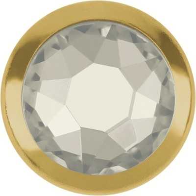 2434-Swarovski Elements 2078/H  Silver ShadeS-Foiled Hotfix SS34 7mm  GR-Gold Ring