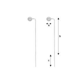 G1652-Cercei lantisor de 51mm cu biluta de 4mm-1buc