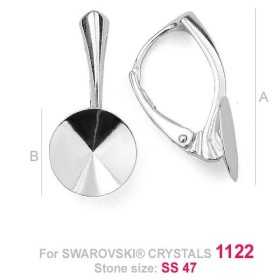 G1885-Leverback Swarovski Rivoli SS47 11mm 1 bucata