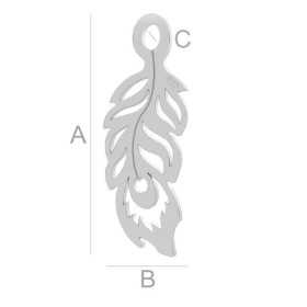 G1962-N-Charm argint 925 pana de paun 19.60MM 0.5MM