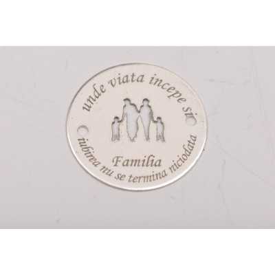 LASER-CUT-028-Link rotund din argint 925 diametru 16.5mm decupat model parinti cu 2 baieti si text circular Catalog   Produse