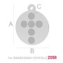 G2003-Charm banut 12MM  argint 925 cu loc pentru 6 cristale 2058 ss7