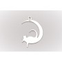 E0021-Mooncat din argint 15mm x14mm  0.5mm 1 buc