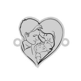 E0058-G-Pandant argint familie cu bebelus 16.5mm x 15mm 0.33mm