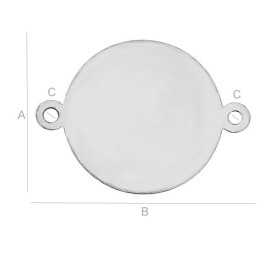 G0001-Link banut argint 14mm x 18.6mm grosime 0.5mm gauri de 1mm