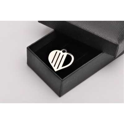 E0105-Pandantiv decupat argint 925 "Heart for engraving"  27x23mm 0.5mm