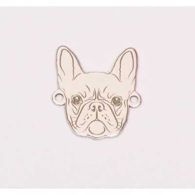 E0214-G-Link Bulldog decupaj  Argint 925 dimensiuni 11x12x0.33mm-1buc