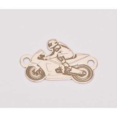 E0215-G-Link Motocicleta decupaj  Argint 925 dimensiuni 18x12x0.4mm-1buc