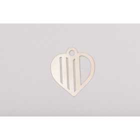 E0105-Pandantiv decupat argint 925 "Heart for engraving"  27x23mm 0.5mm