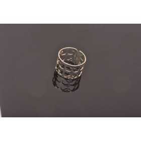 E0238 N Inel reglabil din argint cu inimioare 12mm  0.6mm
