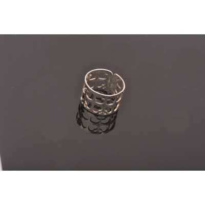 E0238 N Inel reglabil din argint cu inimioare 12mm  0.6mm