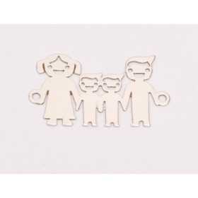 E0252-N-Pandant argint familie cu 2 baietei 26x15x0.5mm -1 buc