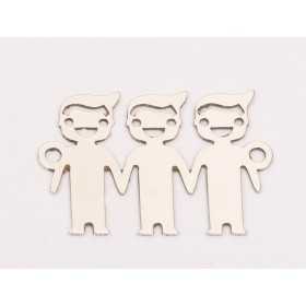 E0254-N-Pandant din argint 3 baietei 22x15x0.5mm -1 buc