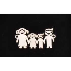 E0259-N-Pandant argint familie cu 2 copii 23x15 mm-0,5mm -1 buc