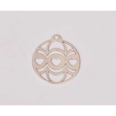 E0289-N-Charm Glob Hearts 16.5mm 0.4mm  1 buc