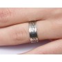 E0337 G Inel din argint reglabil motive grecesti vers. 1  latime 7mm 0.6mm