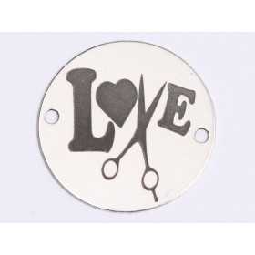 E0382 GS Link din argint LOVE scissors 16.5mm 0.33mm