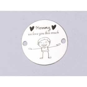 E0387 GS Link din argint Mommy I love you this much 16.5mm 0.33mm