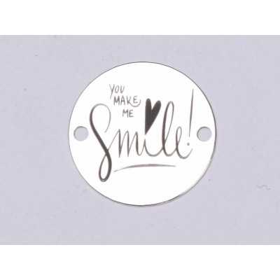 E0388 G Link din argint You make me smile  16.5mm 0.33mm