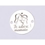 E0389 G Link din argint Te iubesc mamaie  16.5mm 0.33mm