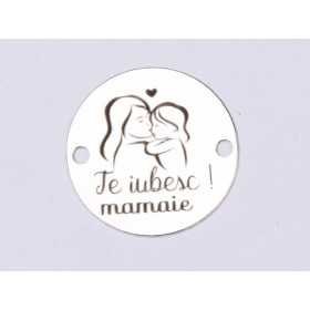 E0389 GS Link din argint Te iubesc mamaie 16.5mm 0.33mm