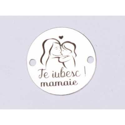 E0389 G Link din argint Te iubesc mamaie  16.5mm 0.33mm