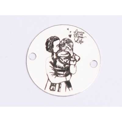 E0391 G Link din argint Loving the mothers life  16.5mm 0.33mm