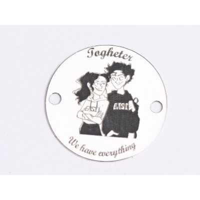 E0393 G Link din argint Together we have everything  16.5mm 0.33mm
