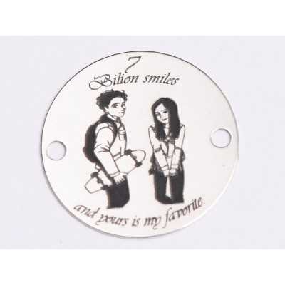 E0394 G Link din argint 7 Bilion smiles  16.5mm 0.33mm