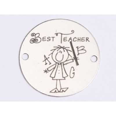 E0396 G Link din argint Best teacher  16.5mm 0.33mm