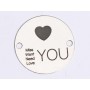 E0397 G Link din argint Miss Want Need Love You  16.5mm 0.33mm