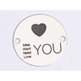 E0397 GS Link din argint Miss Want Need Love You 16.5mm 0.33mm
