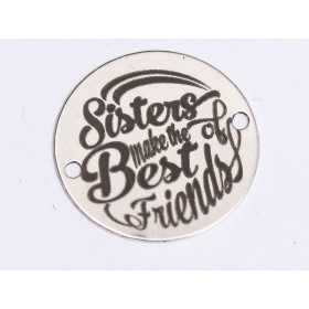 Banut din Argint 925 Sisters Make the Best Friends 16.5 mm E0400