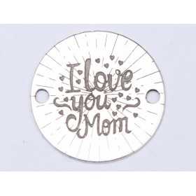 E0420 GS Link din argint I love you mom 16.5mm 0.33mm