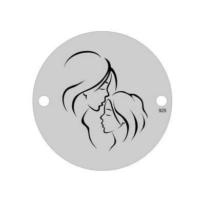 E0395 G Link din argint mama si fiica  16.5mm 0.33mm