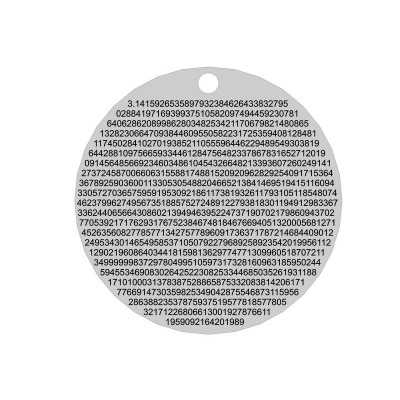E0459 GS Link din argint cu 1000 zecimale ale lui PI  16.5mm 0.33mm