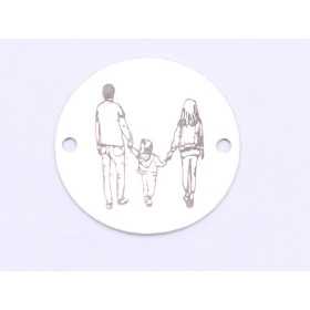 E0497 GS Link din argint familie cu fetita 16.5mm 0.33mm-1 buc