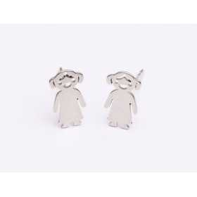 F0044-N-Tija cercel fetita argint 925 12x7 mm- 1 buc